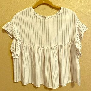 Striped Baby Doll Blouse